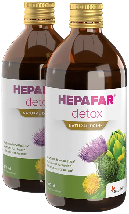 Hepafar Detox - natural detoxifying drink for fatty liver [2 bottles]